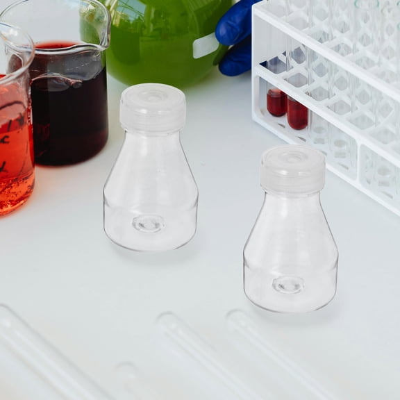 HOMEMAXS 2Pcs Tissue Culture Flasks High-Temperature Resistant Plastic Bottles for Laboratory Use Ideal for Cell Culture and Sample Collection
