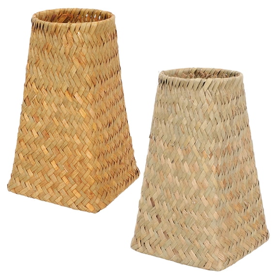 HOMEMAXS 2Pcs Woven Flower Basket Woven Storage Holder Natural Woven Flower Planter Round Basket for Balcony