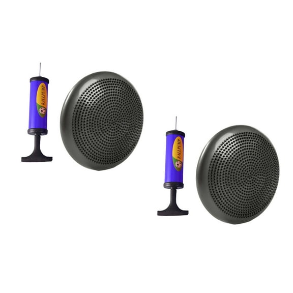 HOMEMAXS 2pcs 34cm Grey Inflated Stability Wobble Cushion Thick Core Balance-Disc with Random Color Air Inflator for Enhancing Strength Pain Relieving