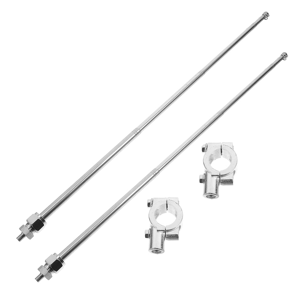 HOMEMAXS 2pcs Adjustable Height Steel Flag Pole For Bicycle Motorcycle Dirt Bike Telescopic Flagpole Kit Safety Flag Holder