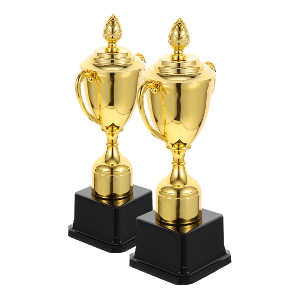 HOMEMAXS 2pcs Mini Award Trophies for Student Competitions, Winner Celebration, Bulk Trophy Props, Competition Prize Toys Set