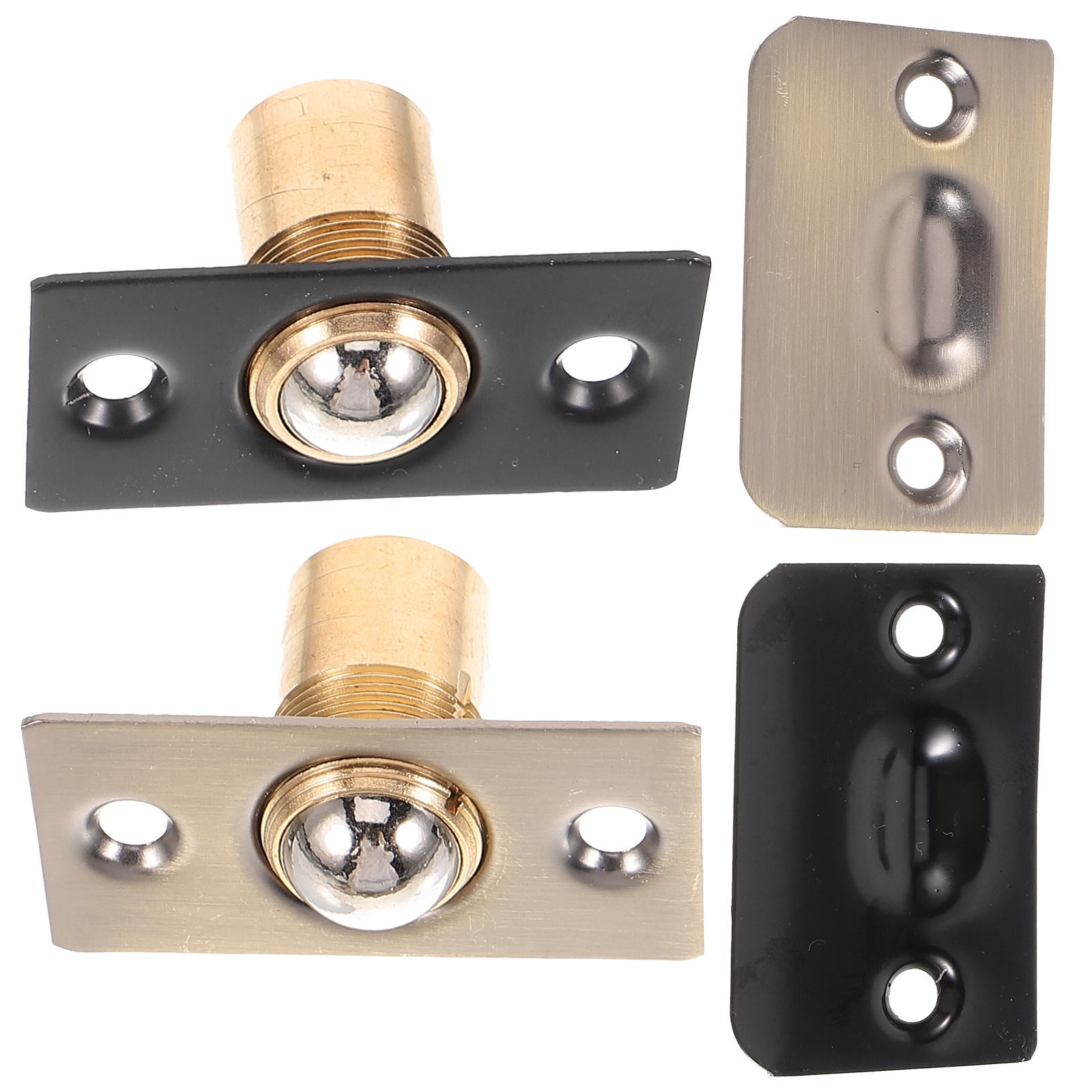 Juvielich 2-Pack Copper Double Ball Tension Latches - 2.76 Inch Cabinet Door Catches, Brass Tone