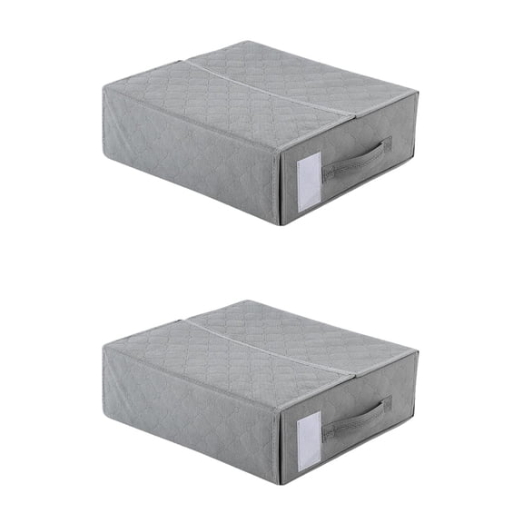 HOMEMAXS 2pcs Bedding Organizer Storage Bin Foldable Bed Sheet Clothes Storage Container