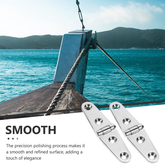 HOMEMAXS 2pcs Boat Hatch Hinges Marine Stainless Steel Hinge 4-hole Design Hinge Hinges For Marine Use  Door Hinge Cabinet Door Hinge Supplies