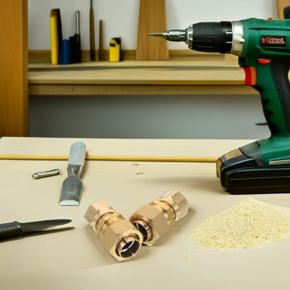 HOMEMAXS 2pcs Brass Reducer Bushing Threaded Pipe Fitting1/2 inch Brass Tube Union Connector Brake Line Connector Straight Pipe Adapter