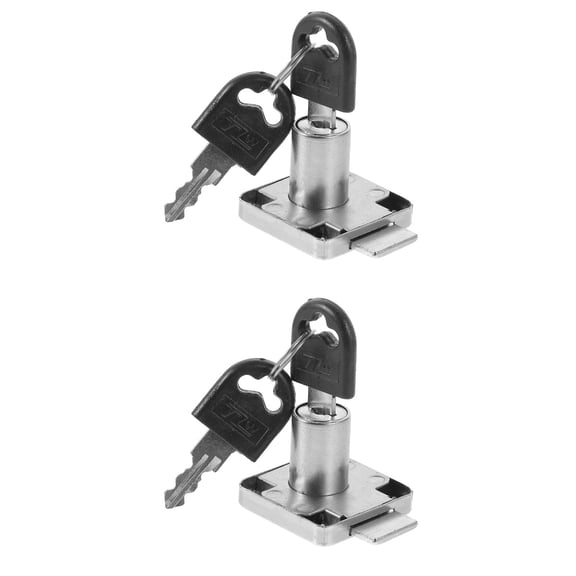 HOMEMAXS 2pcs Cabinet Lock with Key Showcase Safety Lock Drawer Security Lock Stainless Steel Lock