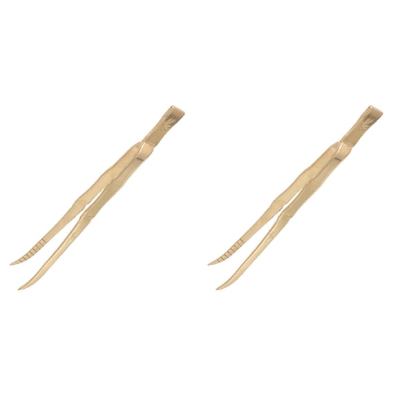 HOMEMAXS 2pcs Charcoal Tong Bamboo Designed Handle Charcoal Tong Incense Burner Tweezers