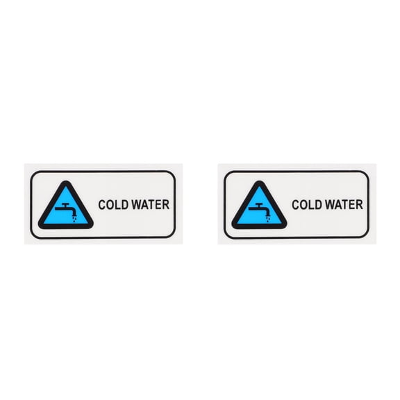 HOMEMAXS 2pcs Cold Water Warning Label Waterproof And Wear-Resistant Adhesive Sticker For Pipe Quick Installation Suitable For Various Pipe Diameters