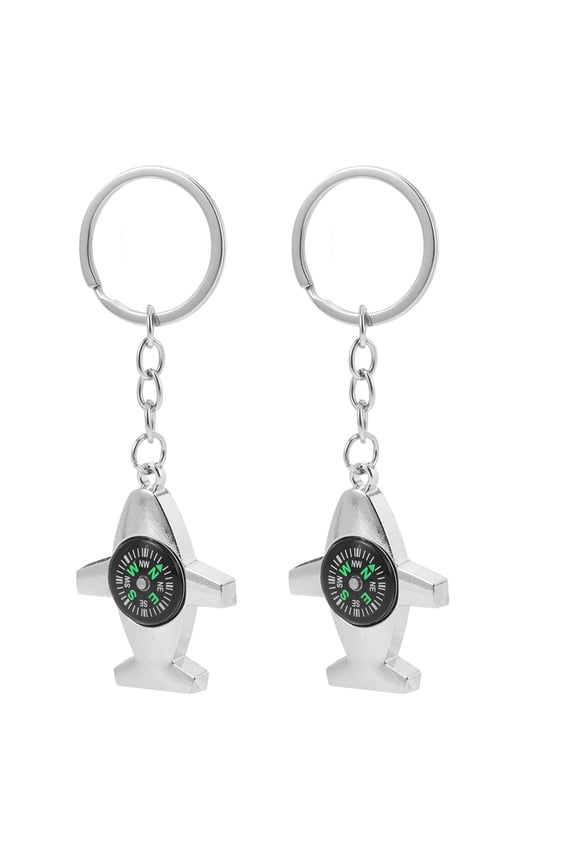 2pcs Compass Keychain For Backpack Portable Hiking Compass Pendant Compass Key Ring For Survival Pocket Compass Keychain Metal Compass Keychain