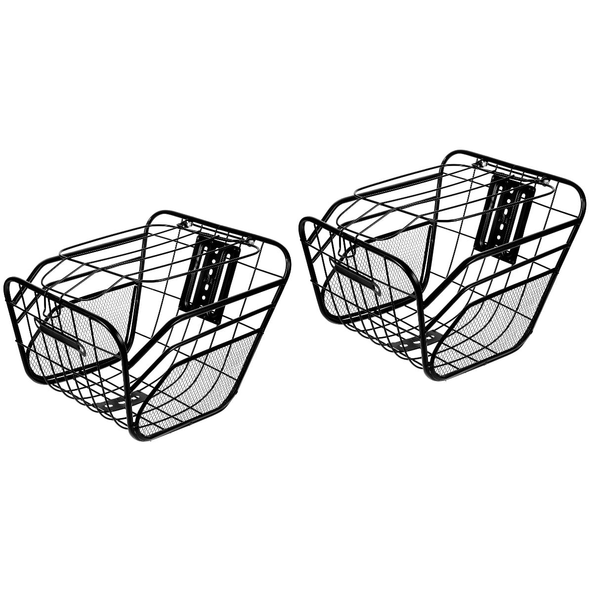 WEUVEB  Durable Metal Front Bicycle Basket Easy Install 2Pcs