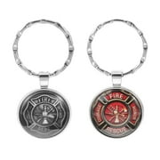 HOMEMAXS 2pcs Delicate Firefighter Ornament Firefighter Keychain Metal Firefighter Keychain Pendant Metal Keychain Pendant Sturdy Firefighter Decoration Metal Keychain