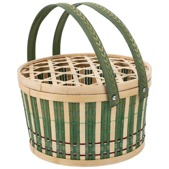 Minkissy storage basket Woven Basket Bamboo General Users Home Use 2pcs