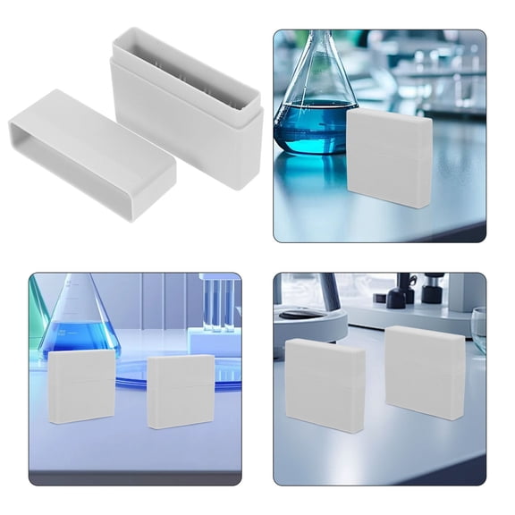 STRANDCHIC 2Pcs White Cryogenic Tube Storage Box with Compartments for Lab Storage