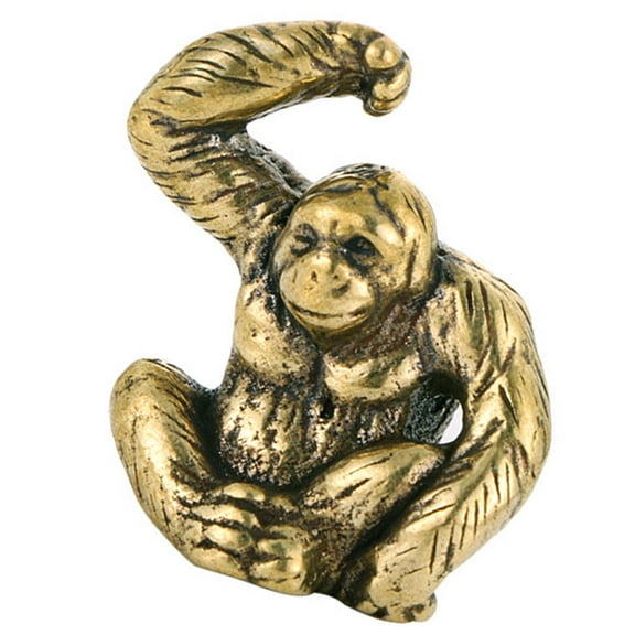 HOMEMAXS 2pcs Gorilla-Shape Statue Brass Craft Ornament Vintage Animal Figurine Adornment