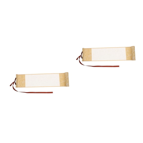 2pcs Hanging Blank Scroll For Calligraphy And Painting Blank Xuan Paper Roll With Wooden Rods For Chinese Art Wall Scroll For Artistic Display