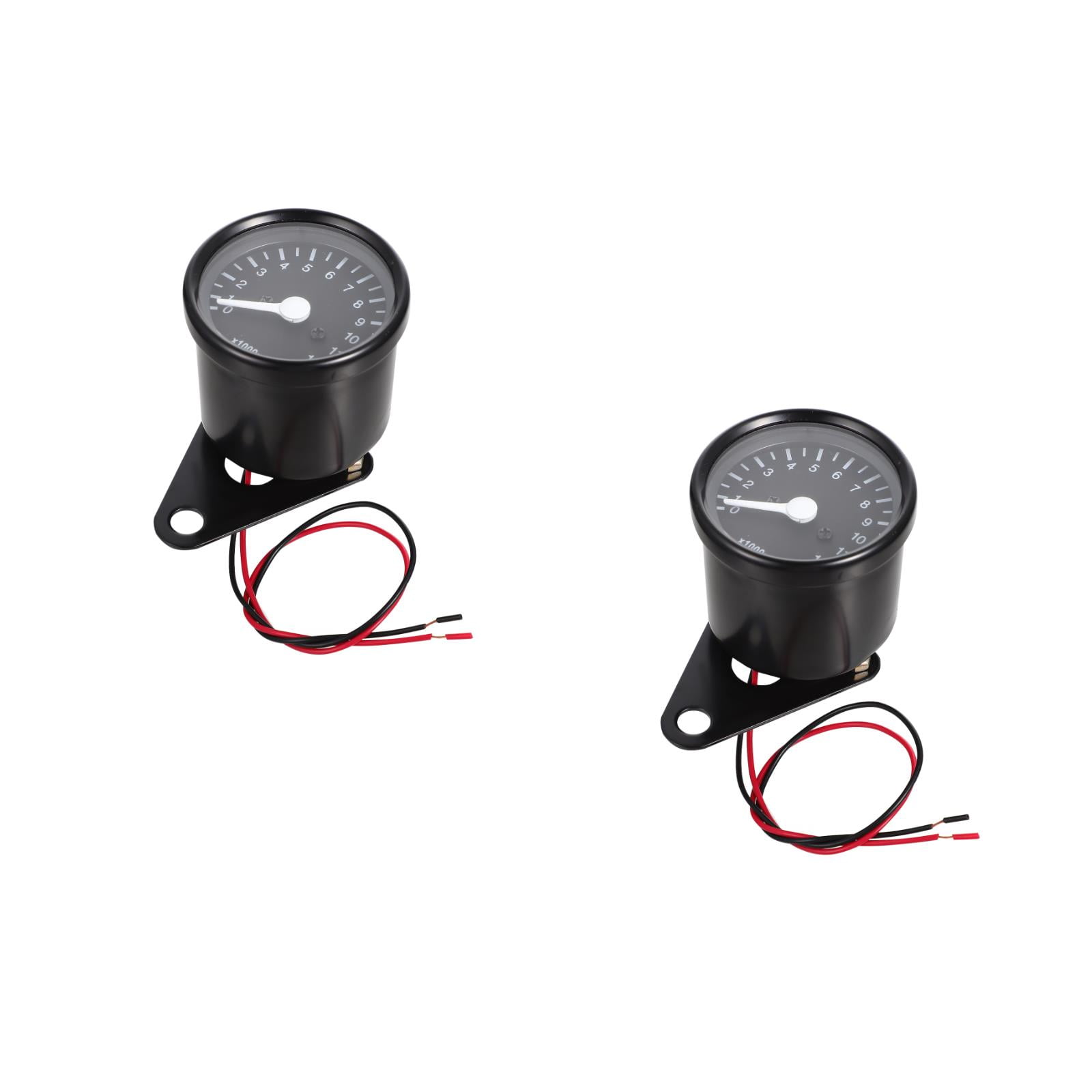 HOMEMAXS 2pcs LED Backlight Motorcycle Backlit Tachometer 12000RPM Motorbike Modified Gauge