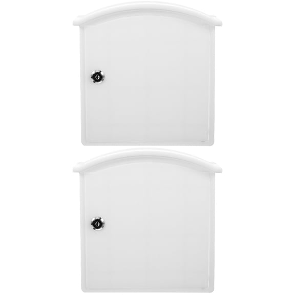 HOMEMAXS 2-Pack Lockable Plastic Storage Box with Key, Wall-Mount Dairy Holder for Balcony and Kitchen