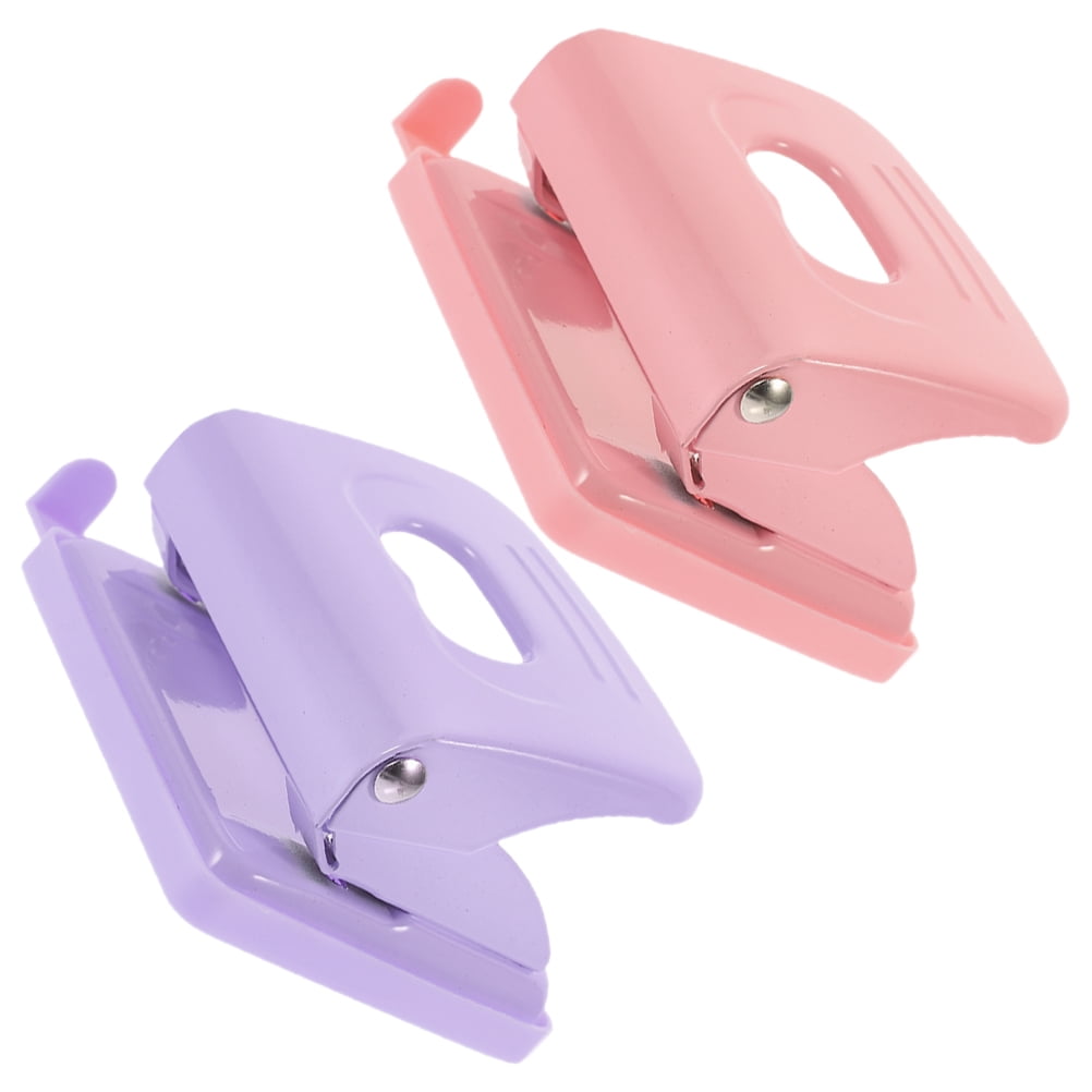 HOMEMAXS 2pcs Loose Leaf Hole Puncher Paper Sheets Hole Maker Manual Hole Punch For Office Two Hole Punch