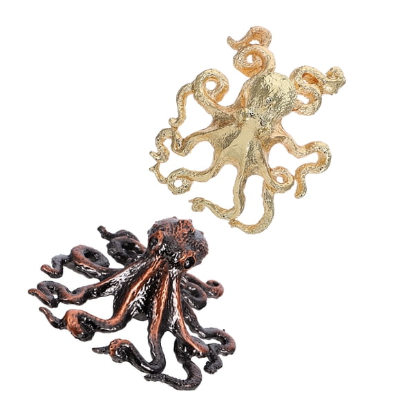 HOMEMAXS 2pcs Marine Theme Drawer Handles Octopus Design Cabinets Knob Sea Creature Drawer Knobs Rustic Metal Wardrobes Handle Pull for Beach House Furniture