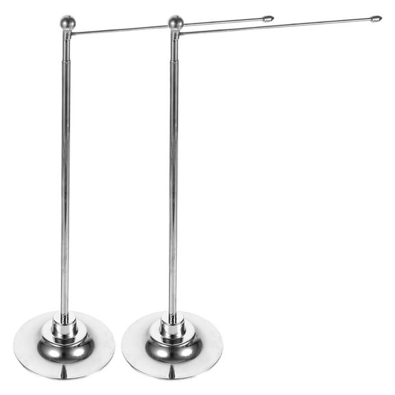 HOMEMAXS 2pcs Mini Flag Stand For Office Desk Stainless Steel Flag Holder Base For Small Flags For Indoor Office Flag Display Trade Show Supplies