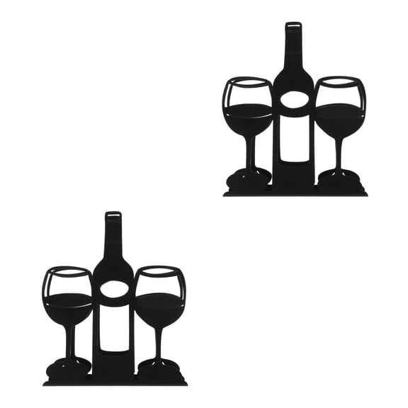 HOMEMAXS 2pcs Modern Metal Napkin Holder with Wine Glass Design Tissue Dispenser for Kitchen Countertop for Dining Room and Bathroom
