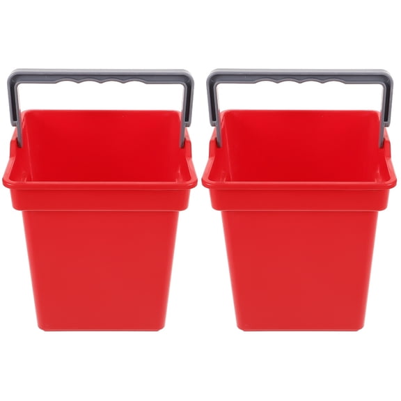HOMEMAXS 2-Pack Large Capacity Plastic Mop Bucket with Handle, Multifunctional Cleaning Bucket Bin for Home