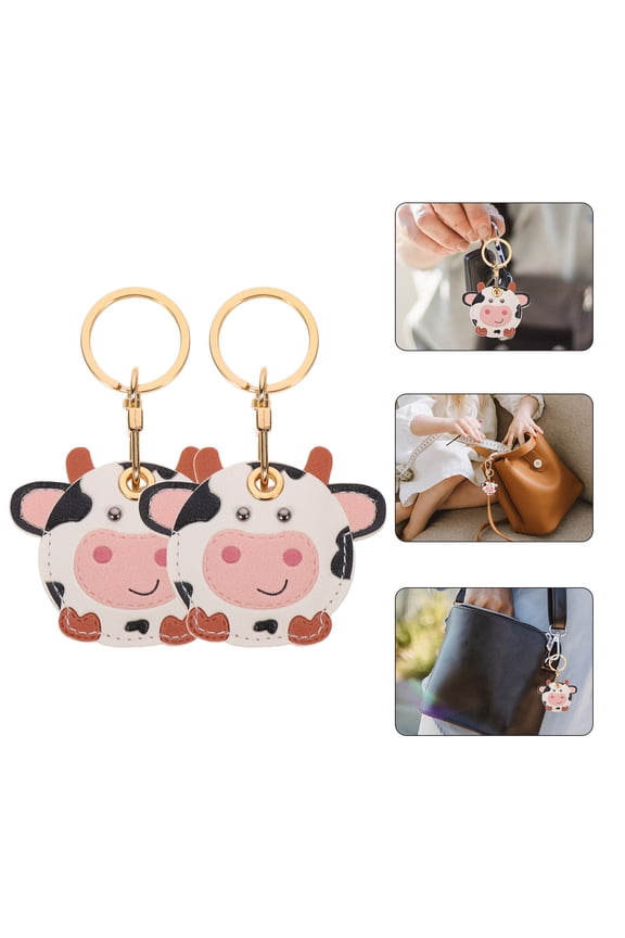 Fashionable Key Chain Cover Multi 2Pcs For Co-Workers 2.6X1.9X0.3In