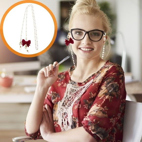 HOMEMAXS 2pcs Multifunction Mask Glasses Chains Mask Hanging Bow Chains Decoration