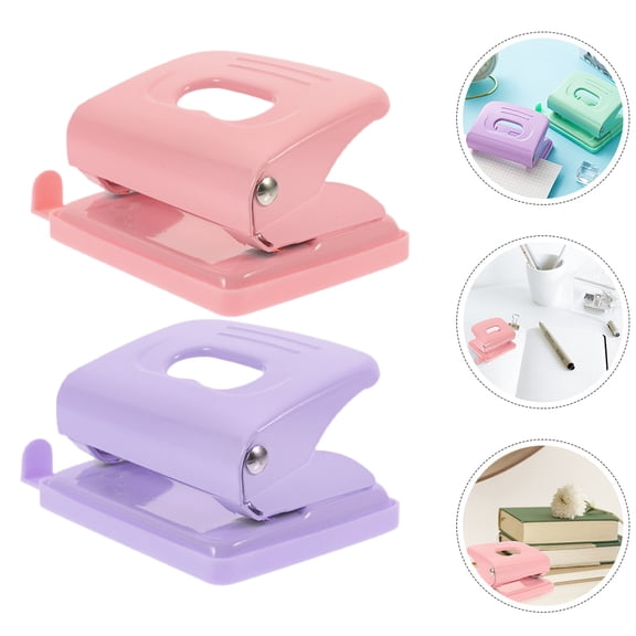 HOMEMAXS 2pcs Office Paper Hole Breaker Manual Loose Leaf Puncher Two Hole Punch Professional Paper Punch