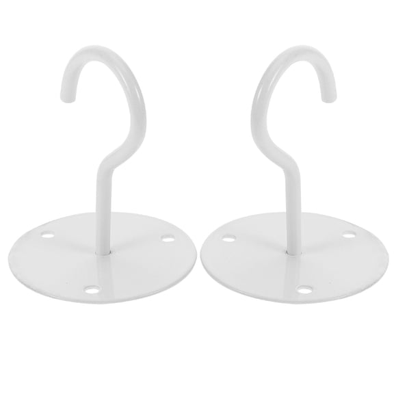White Iron Ceiling Hooks for Hanging Lights and Plants 2pcs Strong for Home Use