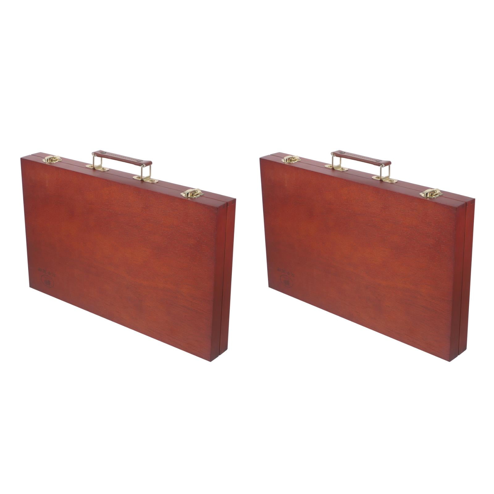 HOMEMAXS 2pcs Portable Painting Box Wooden Unfinished Wood Box with LidWood Table Artist Box for Artist Painting Jewelry Organizer