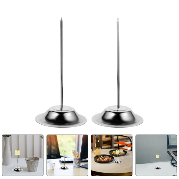 HOMEMAXS 2pcs Receipt Holder Organizer And Spike For Kitchen Office Desk Paper Memo And Bill Check Spindle Receipt Keeper Office Memo Holders
