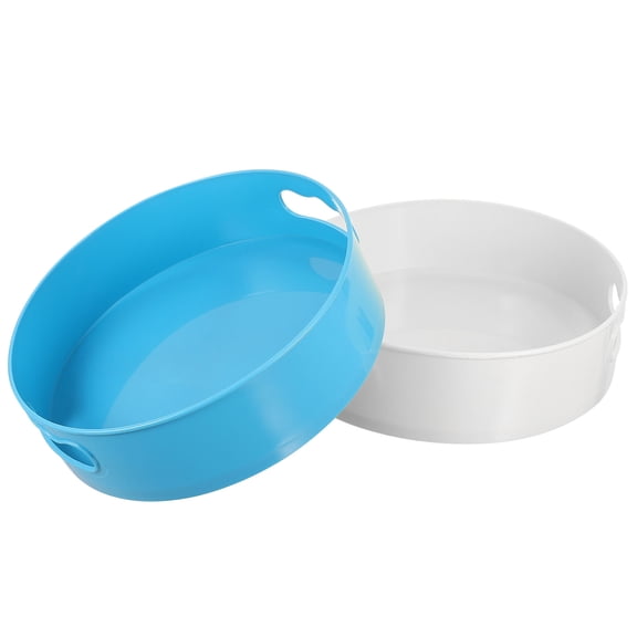 2pcs Round Decorative Tray Coffee Table Serving Tray Jewelry Key Organizer