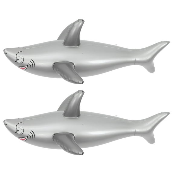 2pcs Shark Float Inflatable Shark Ocean Theme Floating Pool Decorations For Parties Inflatable Shark Decoration Realistic Inflatable Shark For Pool Parties