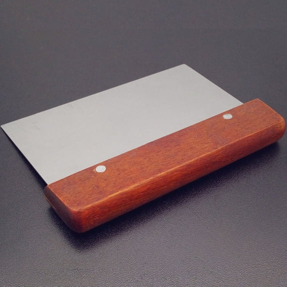 HOMEMAXS 2pcs Stainless Steel Cutting Tool Stainless Steel Dough Scraper Wood Handle Dough Scraper