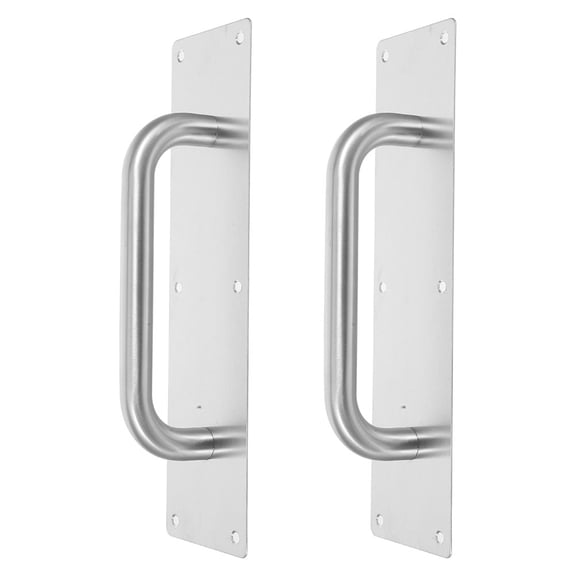 HOMEMAXS 2pcs Stainless Steel Door Handle Pull And Push Plate Silver For Home Office Warehouse Public Places And Suitable Of Wooden Composite Door