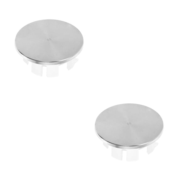 HOMEMAXS 2pcs Stainless Steel Overflow Ring Cover Ceramic Wash Basin Bathroom Sink Overflow Hole Cap Kitchen Sink Decorative Cover Overflow Trim Ring (Stopper Hole Cover Style)