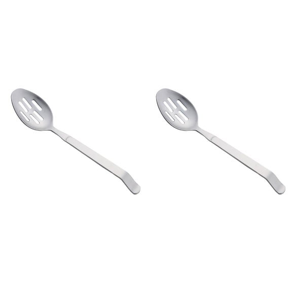 HOMEMAXS 2pcs Stainless Steel Serving Spoon Long Handle Portion Control Dinner Serving Spoon (Colander Spoon)