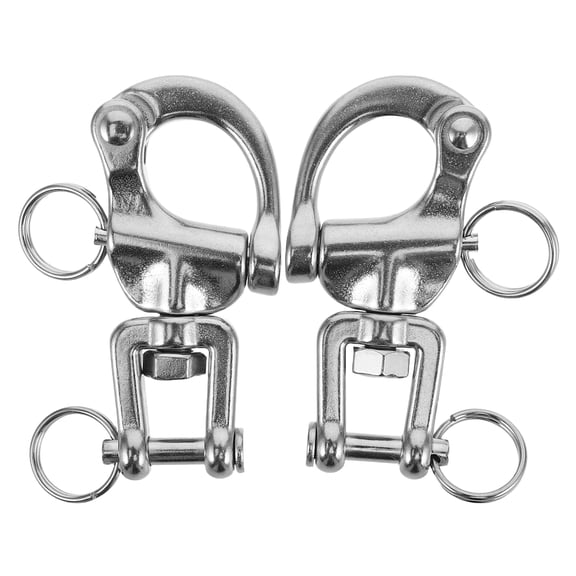 2pcs Stainless Steel Swivel Snap Hook Stainless Steel Swivel Sailing Halyard Quick Release Sailing Hardware for Boat Rigging Durable Marine Carabiner