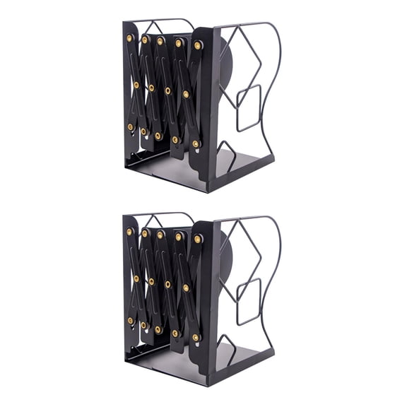 2pcs Stretching Book Stand Student Book Storage Organizer Desk Bookend (Random Color)