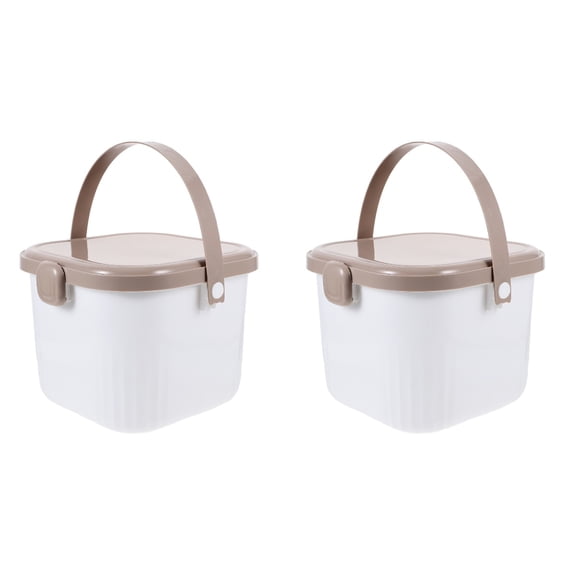 HOMEMAXS 2pcs Toy Storage Container with Lid Bricks Storage Organizer Box Plastic Organizer Bin Toy Box