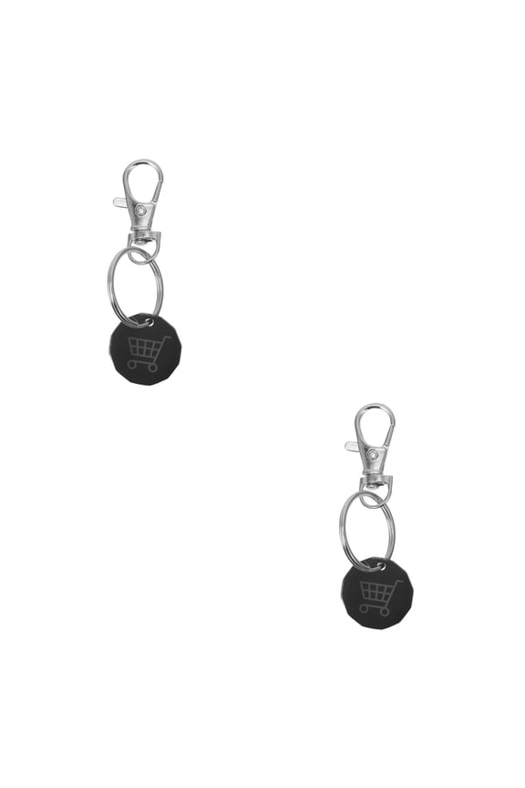 2pcs Versatile Shopping Cart Token Keychain Handy Quarter Holder Trolley Token Metal Key Chain Token Stainless Steel Shop Cart Token Key Pendant