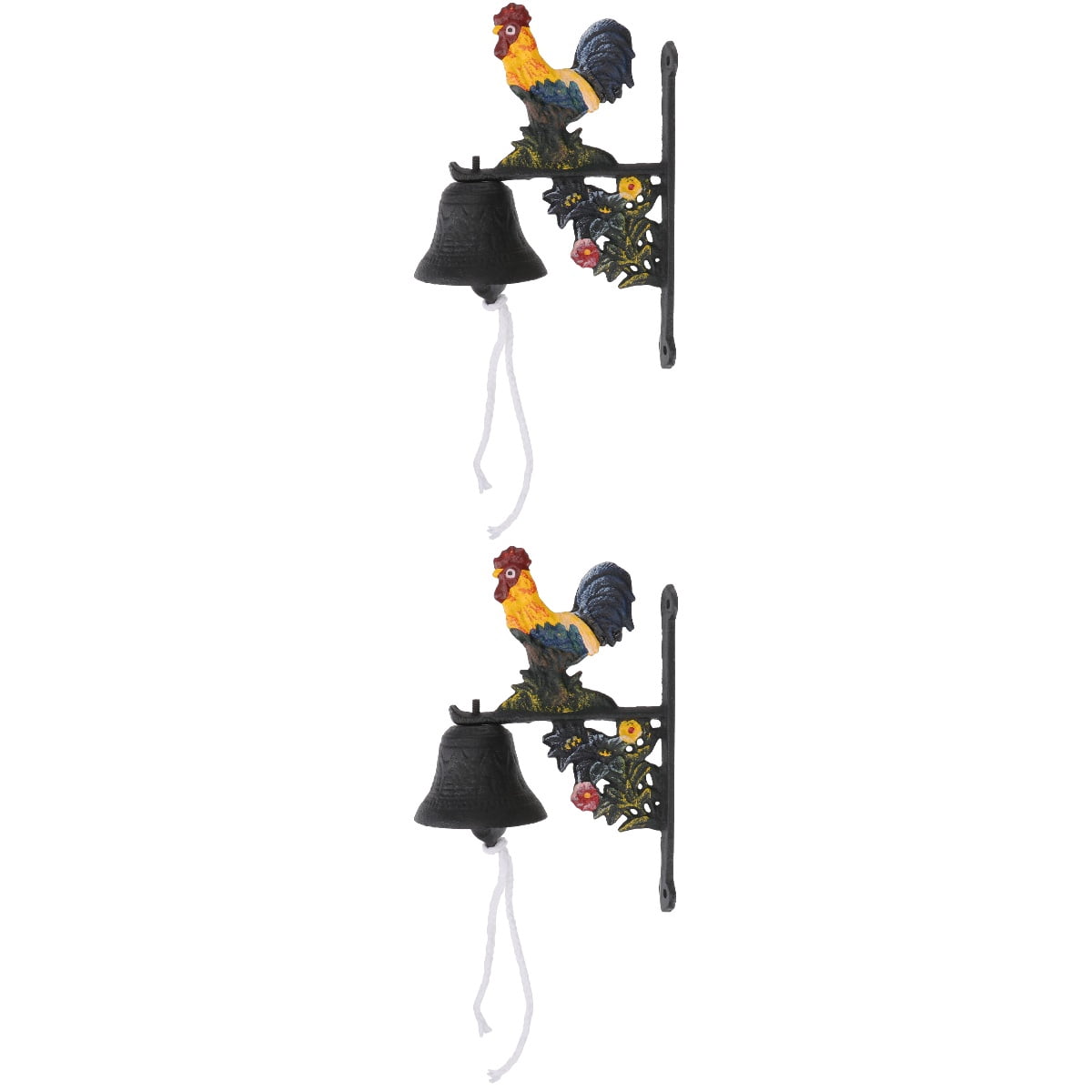 HOMEMAXS 2pcs Vintage Doorbell Antique Iron Wall Bell Wall Mounted Hand Cranking Door Bell