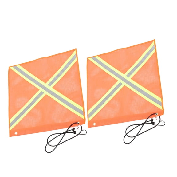 HOMEMAXS 2pcs Warning Flag Safety Flag Safety Warning Flag Warning Flag For Garage Warning Car Flag Mesh Reflective Flag Trailer Warning Flag