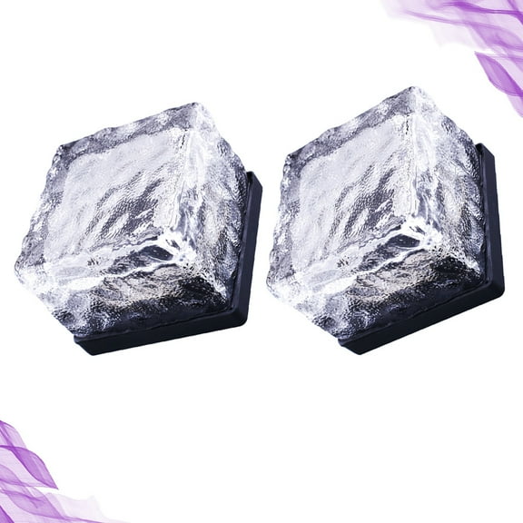 2pcs Waterproof Light Landscape Light Glass Solar Decorative Landscape Light For Garden Pathway Patio (7 Colors Gradient)