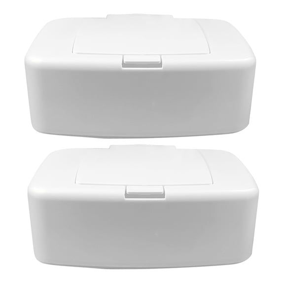 HOMEMAXS 2pcs White PP Material Wipe Dispenser for Storage Use with Cover Design and Quality 4.5x3.2