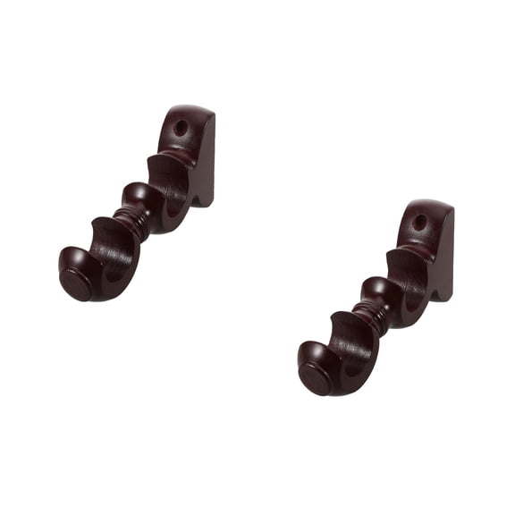 WEUVEB Curtain Rod Bracket Wooden Classic Style Wardrobe Storage 2Pack 5.9x3.1x1.2in
