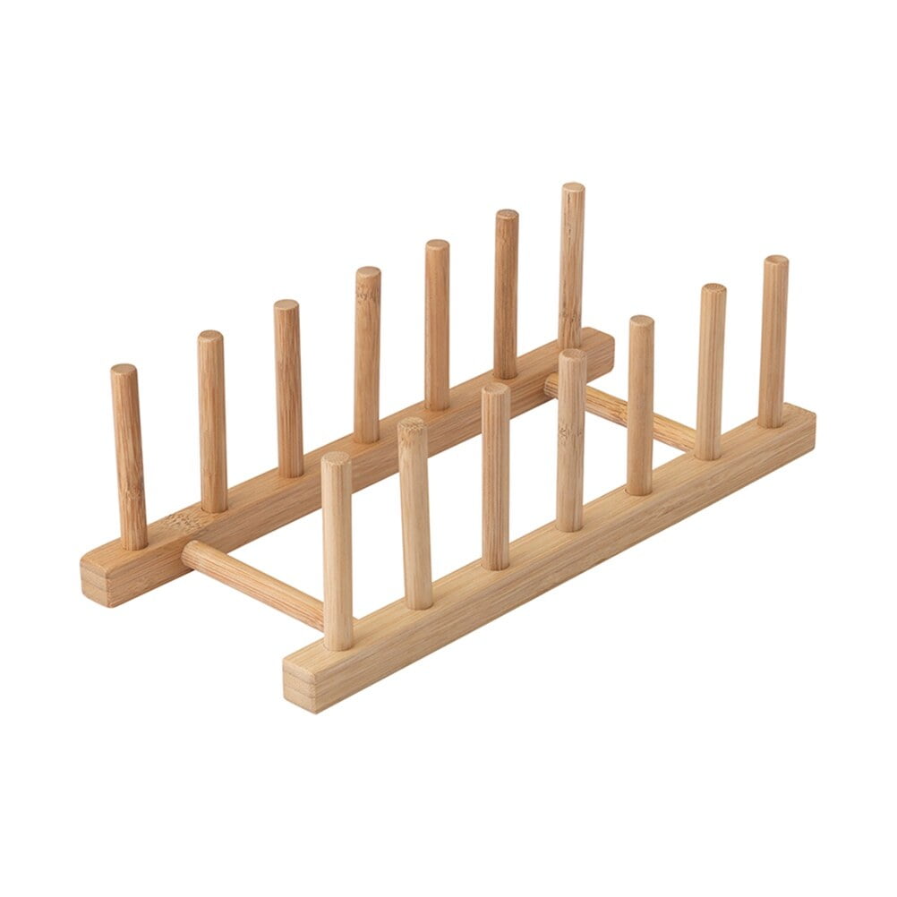 HOMEMAXS 2pcs Wood Dish Racks Kitchen Countertop Plate Drainers Kitchen ...