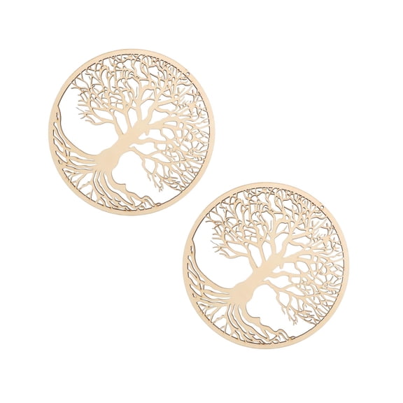 HOMEMAXS 2pcs Wood Wall Wall Plaque for Home Family Tree Hanging Sculptures Decoration