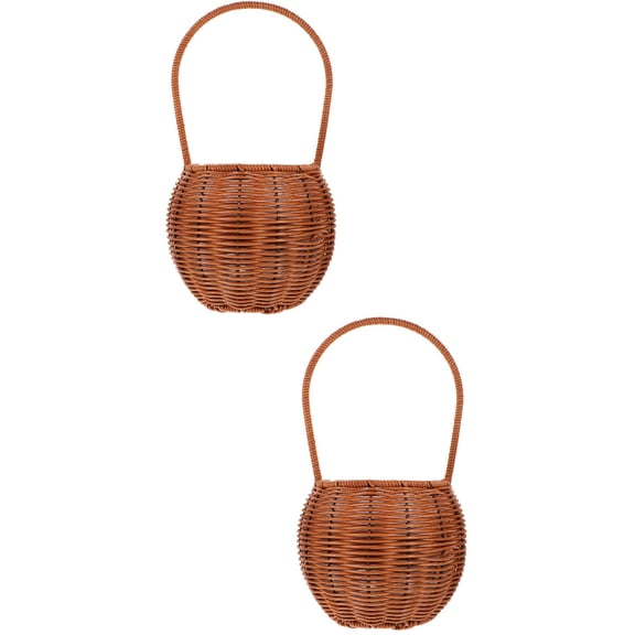 HOMEMAXS 2pcs Woven Storage Basket Flower Arrangement Woven Flower Basket Picnic Gift Basket